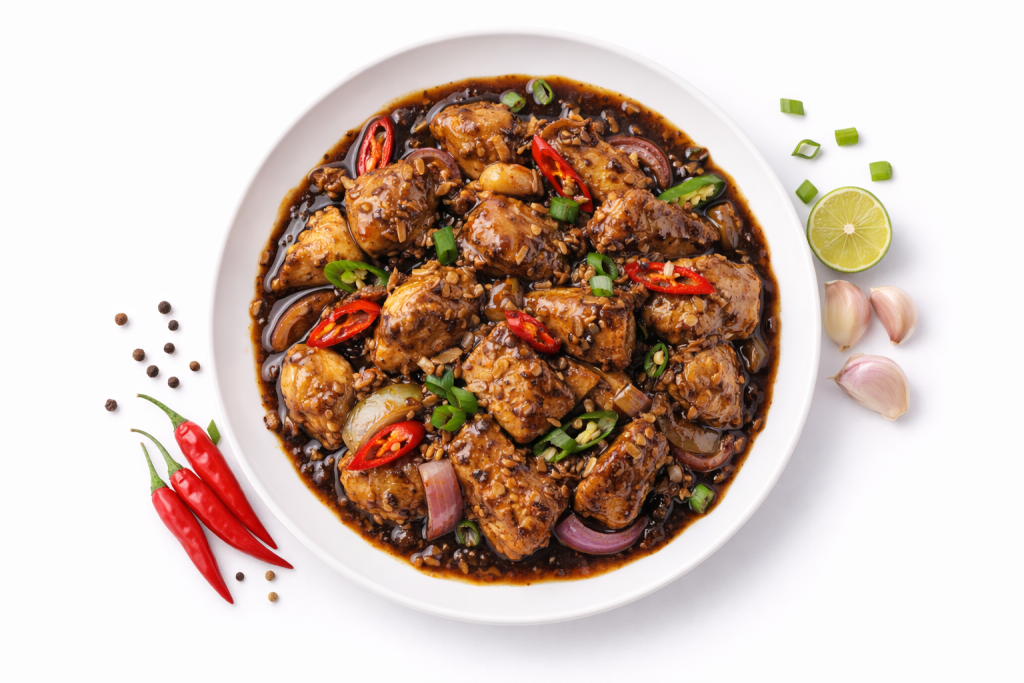 ayam tumis bumbu hitam